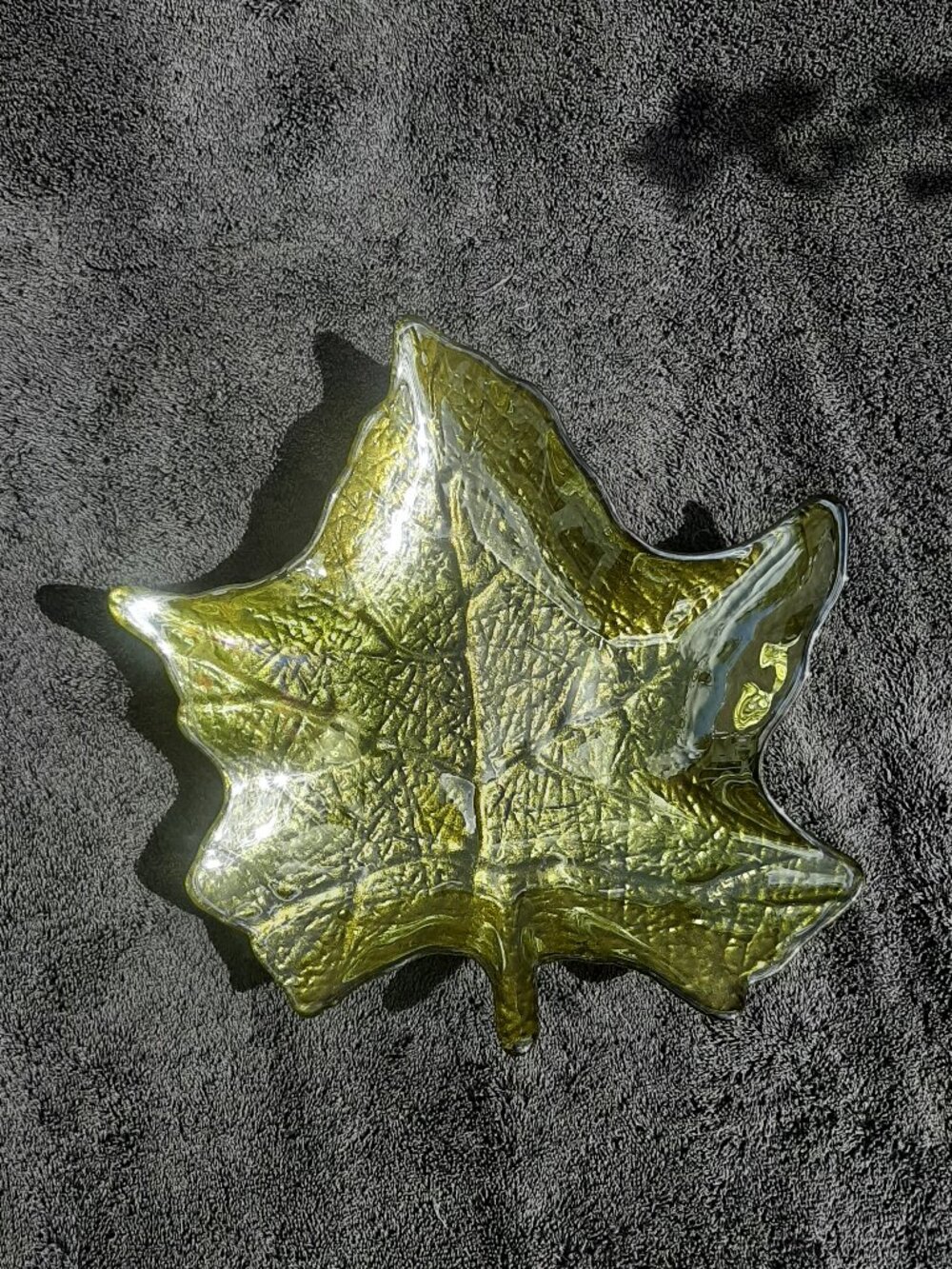 Leaf Dish Serving Plate Green/Gold 10.5" x 10.5"